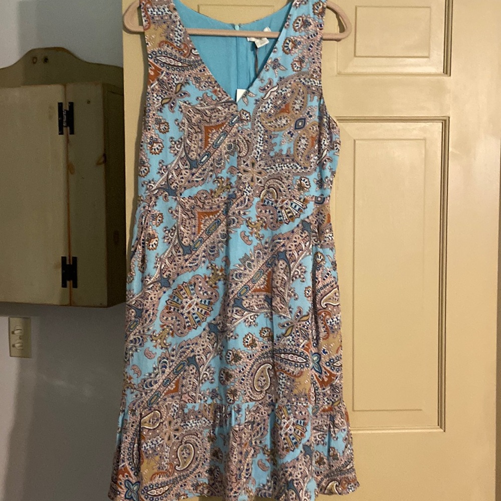 Cynthia Rowley size 10 -Paisley Dress - fully lined with flounce hem